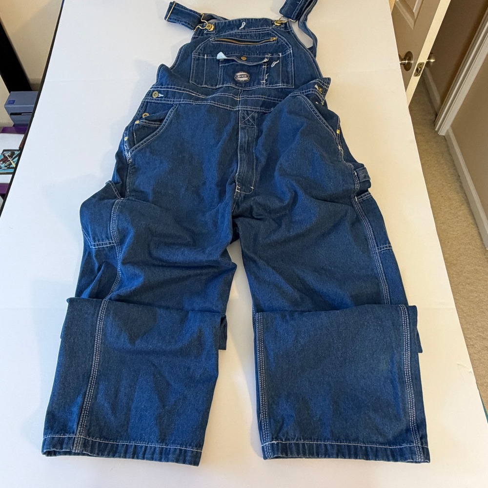 Berne Workwear Mens Denim Bib Overalls B913LDN Blue Carpenter Pants 42x28 NWT